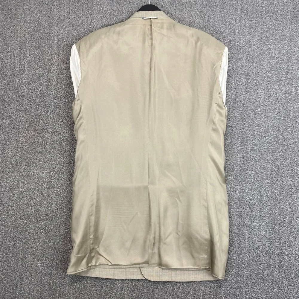 Canali 2pc Wool Suit Mens 44L IT 54L 37x33 Beige Italy Cupro Lined Quiet Luxury